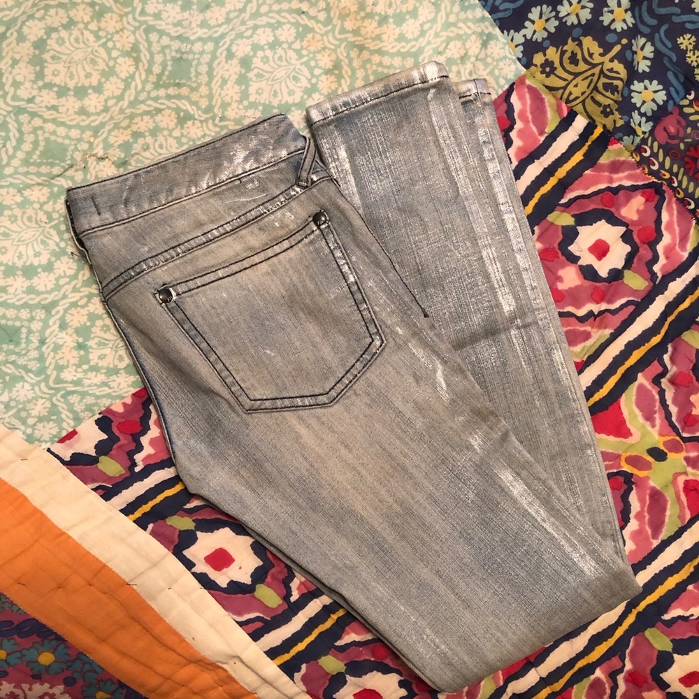 Free People metallic jeans!